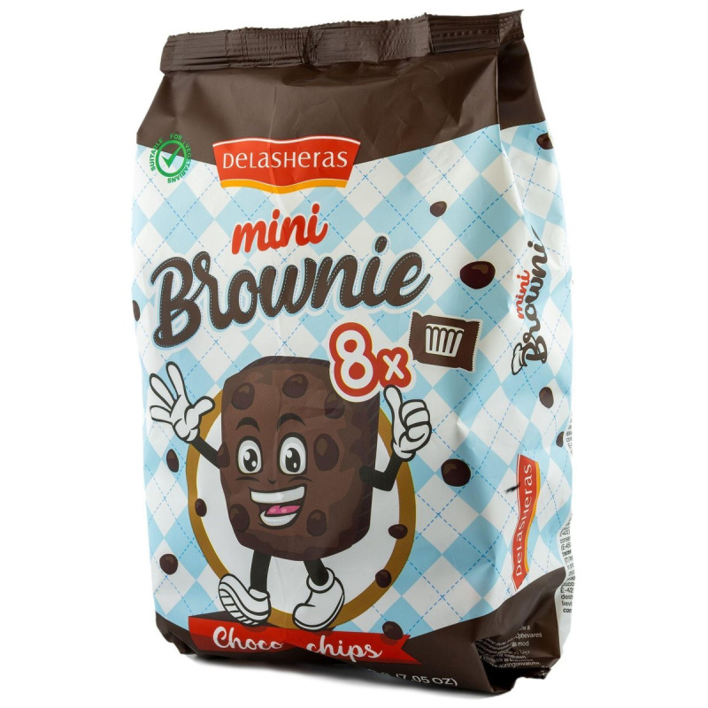 Delasheras Mini Brownie - kakaové pečivo s kousky čokolády - 8 x 25 g