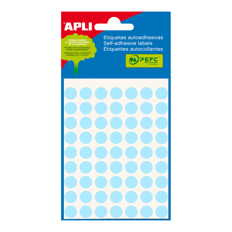 APLI Samolepicí etikety v sáčku 10 mm - modré