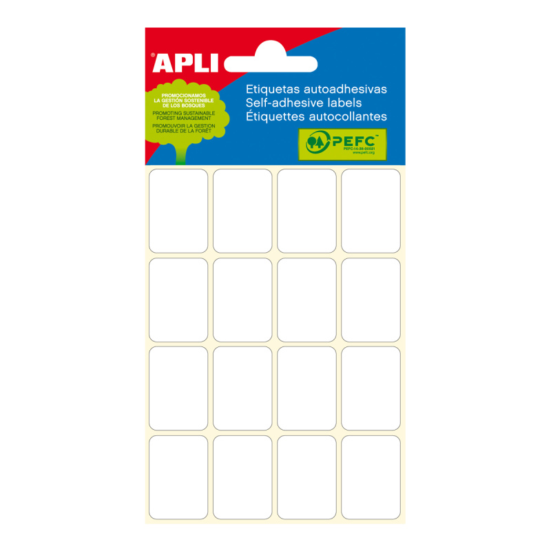 APLI Samolepicí etikety v sáčku 19 × 27 mm - bílé