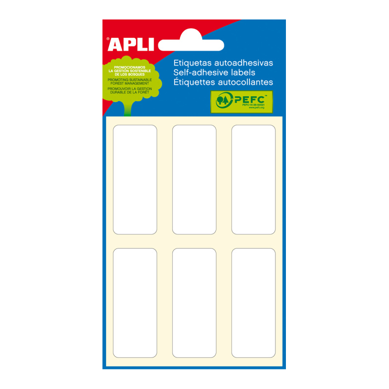 APLI Samolepicí etikety v sáčku 20 × 50 mm - bílé