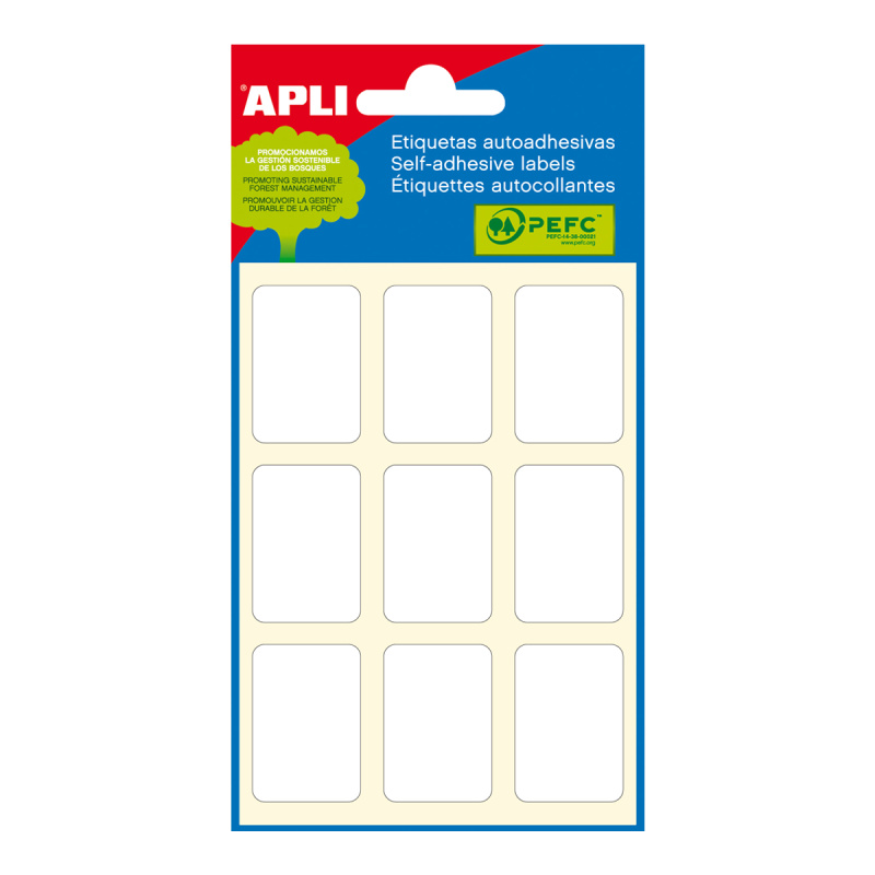APLI Samolepicí etikety v sáčku 22 × 32 mm - bílé