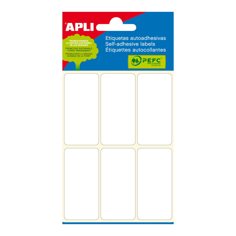 APLI Samolepicí etikety v sáčku 26 × 54 mm - bílé