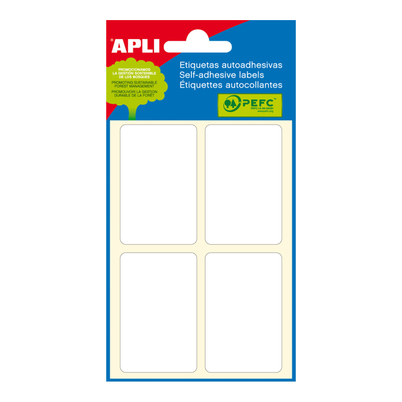 APLI Samolepicí etikety v sáčku 34 × 53 mm - bílé