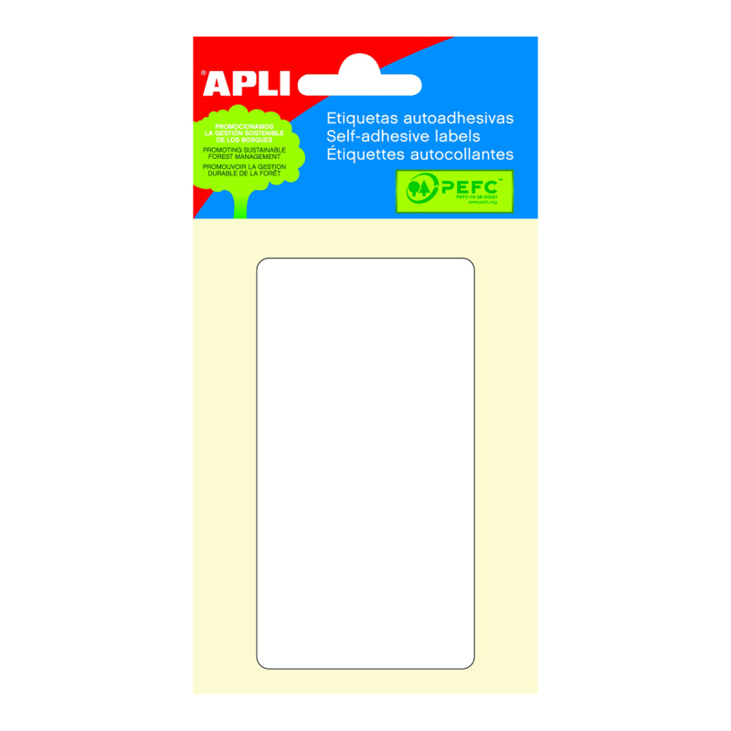 APLI Samolepicí etikety v sáčku 53 × 100 mm - bílé
