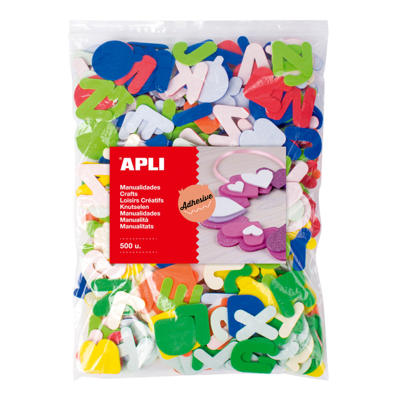 APLI Velká sada - Písmena, samolepicí pěnovka - 500 ks