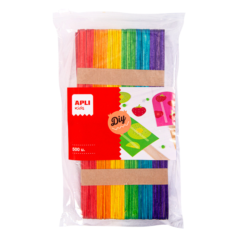 APLI Velká sada - barevná dřívka, 114 × 10 mm - 500 ks