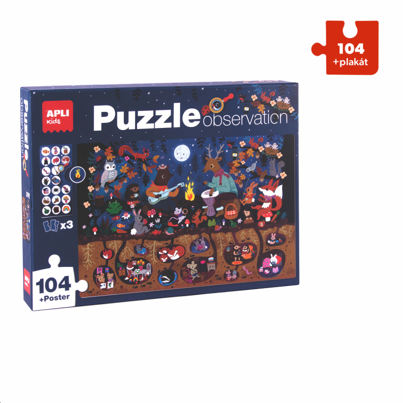 Edukační puzzle Apli - Les, 104 ks, 6+