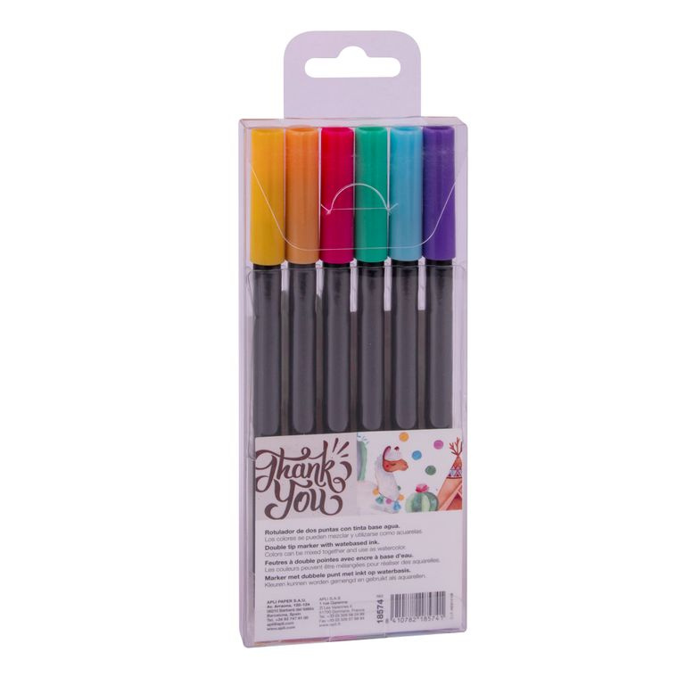 Apli Brush Duo sada fixů - pastelové barvy 6 ks