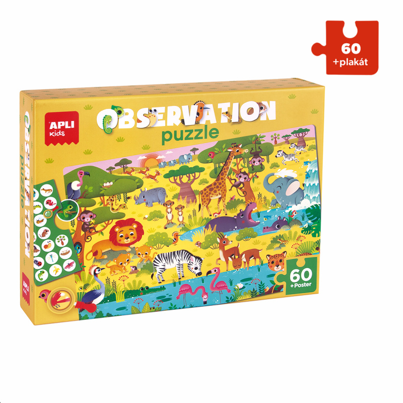 Edukační puzzle Apli - Savana, 60 ks, 4+