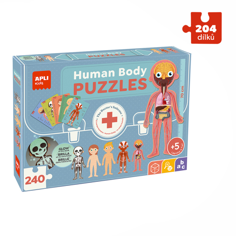 Edukační puzzle Apli - Lidské tělo, 240 ks, 5+