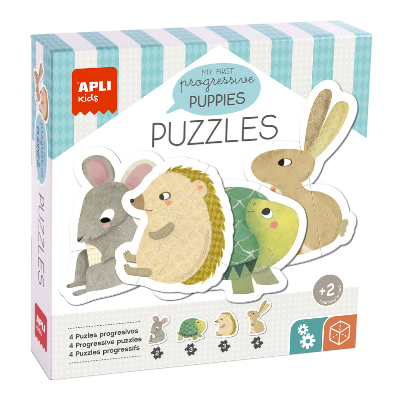 Edukační puzzle Apli - My First Puppies, 12 ks, 2+