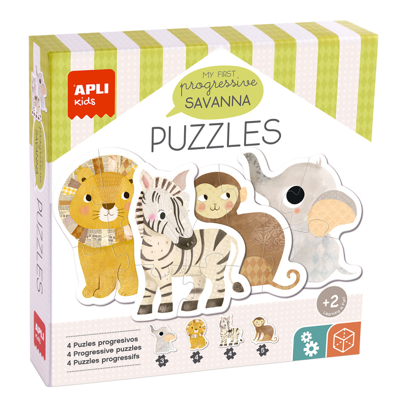 Edukační puzzle Apli - My First Savannah, 16 ks, 2+