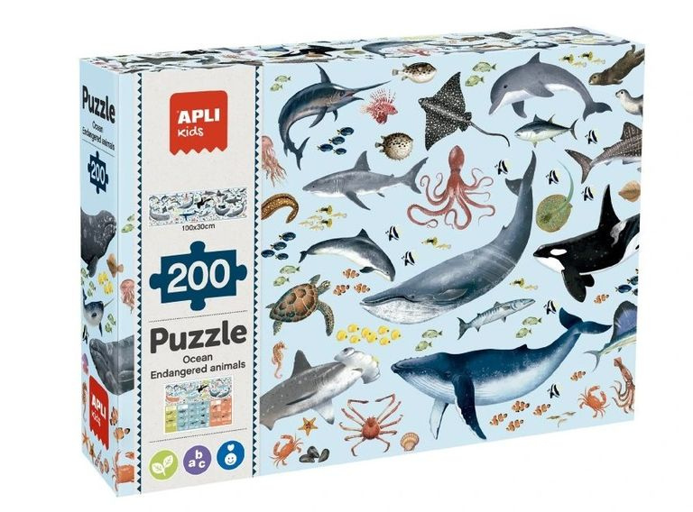 Ohrožená zvířata v oceánu - puzzle z kategorie Naučné puzzle