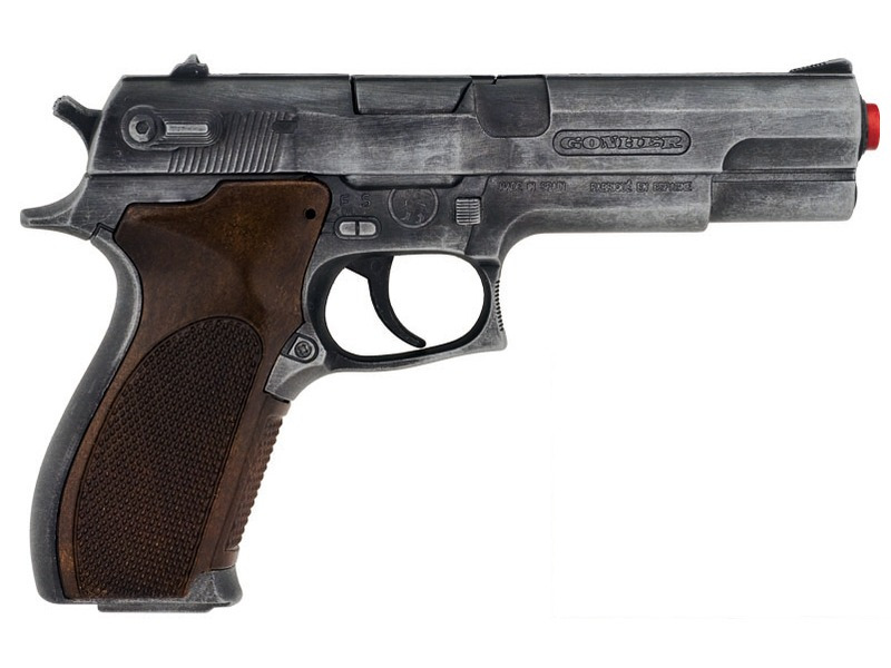 Alltoys policení pistole gold colection stříbrná kovová 8 ran