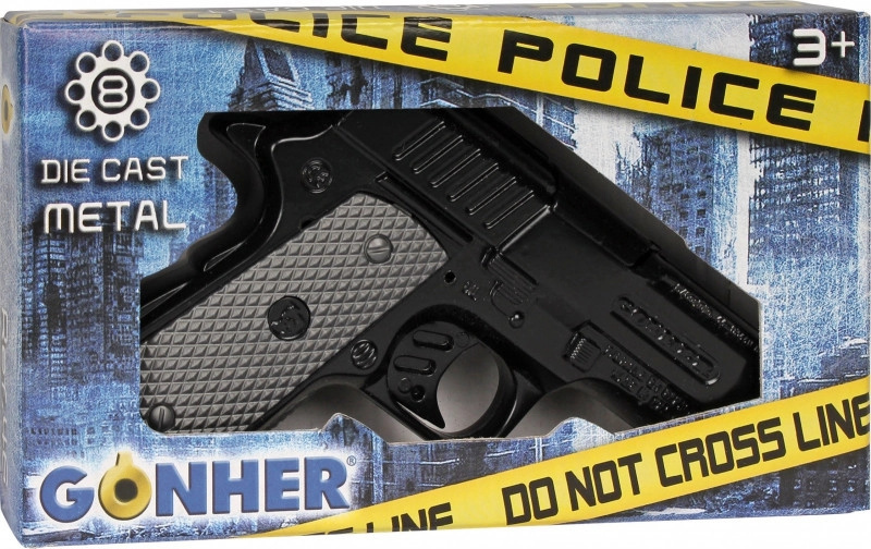 Alltoys policejní pistole černá kovová 8 ran