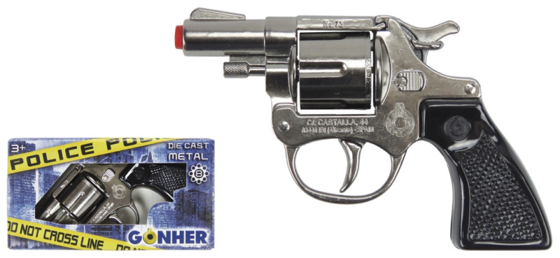 Alltoys Policejní revolver kovový stříbrný kovový 8 ran