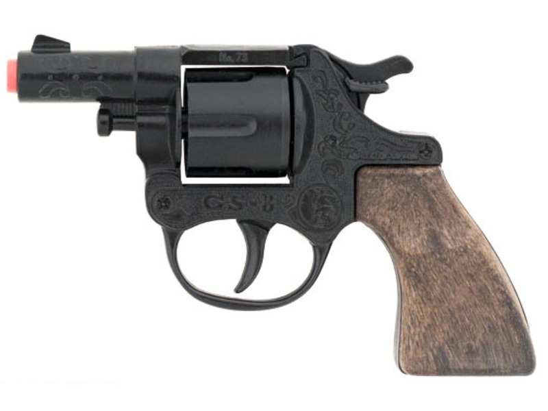 Gonher Alltoys policejní revolver kovový černý 8 ran