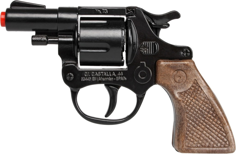 Gonher Alltoys policejní revolver kovový černý 8 ran
