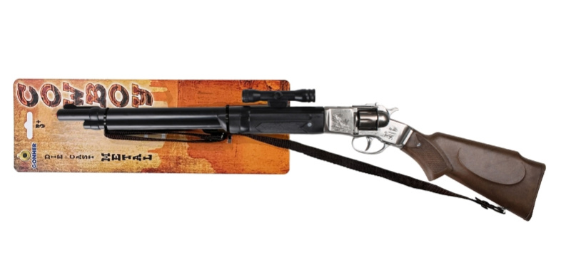 Gonher puška kovbojská s dalekohledem kovová - 8 ran