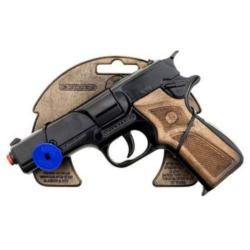 Alltoys policejní pistole černá kovová 8 ran