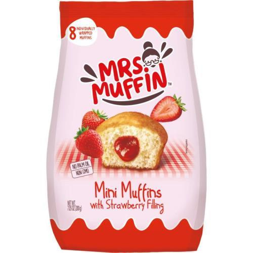 Mrs.Muffin mini muffins strawberry filling 200g