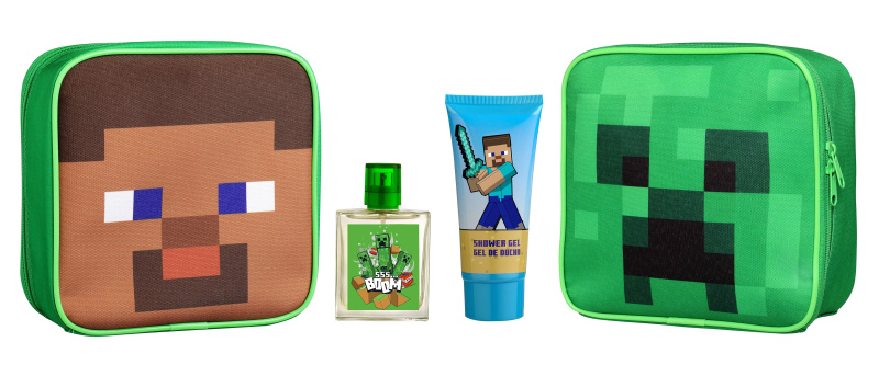 Minecraft toaletní taška + EDT 50 ml + sprchový gel 100 ml
