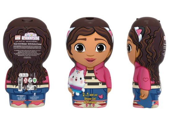 Gabby's Dollhouse 2D Kids Gentle sprchový gel a šampon 2 v 1 400 ml