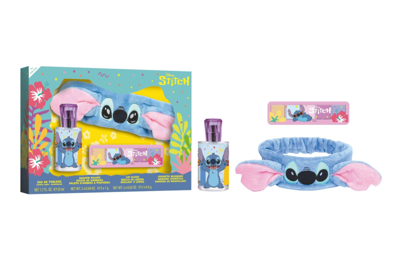 Air-Val Stitch Dárkový set toaletní voda, čelenka a oční stíny 3 ks