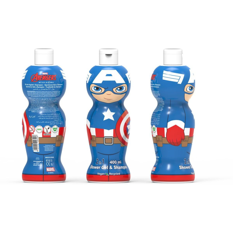CAPTAIN AMERICA - sprchový gel a šampón 2v1  Sprchový gel a šampón - 400 ml