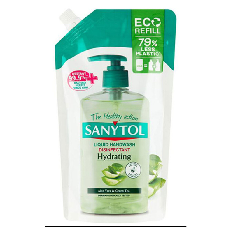Sanytol Hydratující - tekuté mýdlo - náhradní náplň Aloe Vera & Zelený čaj