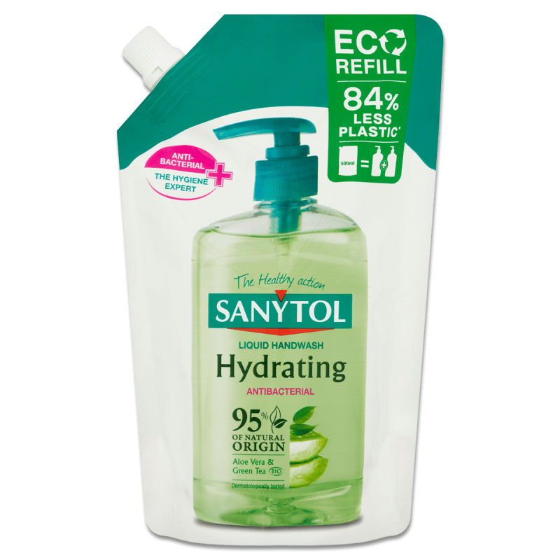 Sanytol Hydratující - tekuté mýdlo - náhradní náplň Aloe Vera & Zelený čaj