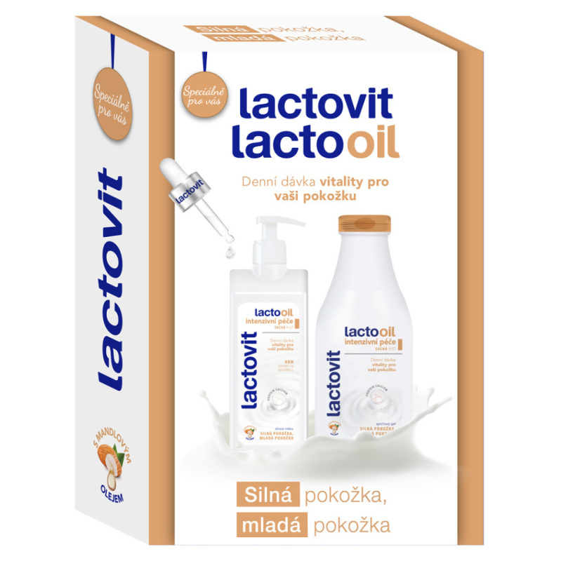 Lactovit Lactooil – dárková sada - sprchový gel 500 ml a tělové mléko 400 ml