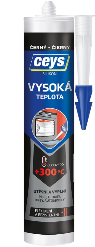 Ceys Silikon acetát vysoká teplota, černý, 280 ml