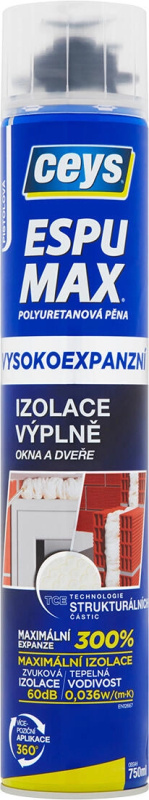 Pěna montážní vysokoexpanzní Ceys ESPUMAX pistolová 750 ml