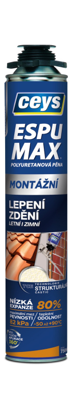 Pěna montážní nízkoexpanzní Ceys ESPUMAX pistolová 750 ml