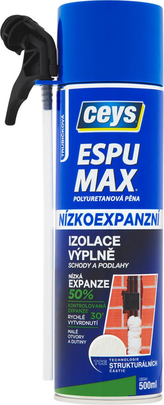 Montážní pěna Ceys Espu Max polyuretanová nízkoexpanzní trubičková 500 ml