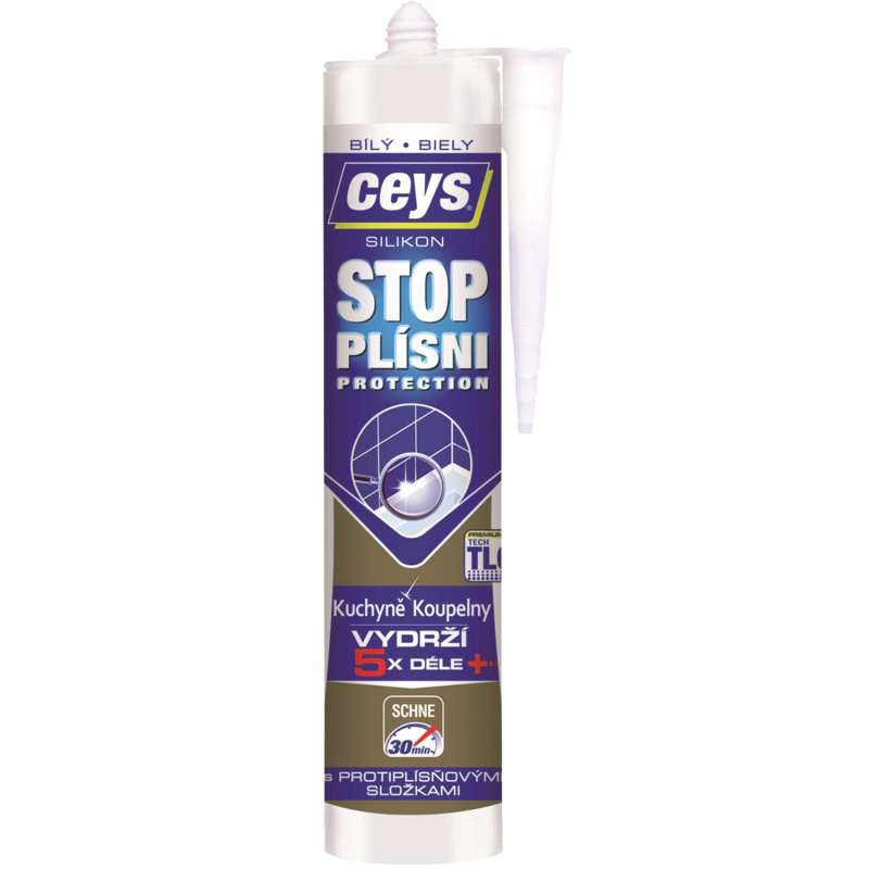 Silikon sanitární Ceys stop plísni bílý 280 ml