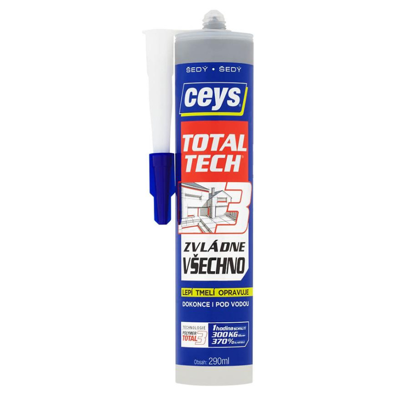 Tmel lepicí Ceys TOTAL TECH Express šedý 290 ml