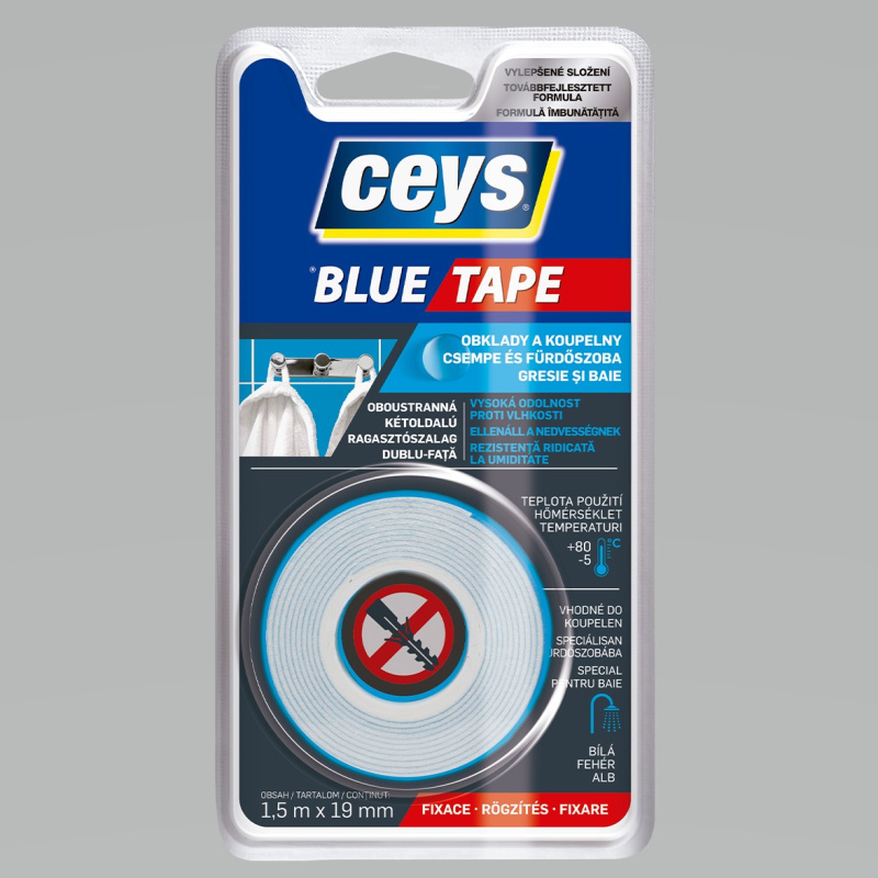Oboustranné páskové lepidlo Ceys Blue Tape 1,5m x 19mm