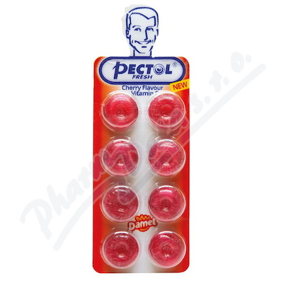 PECTOL Dropsy s třešňovou příchutí a vitaminem C blistr 8 ks
