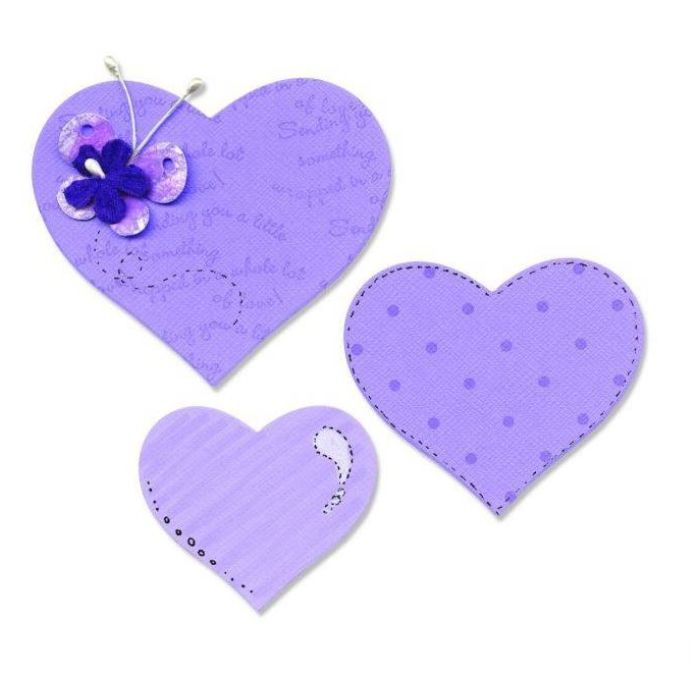 Tři srdce - vyřezávací šablona Bigz