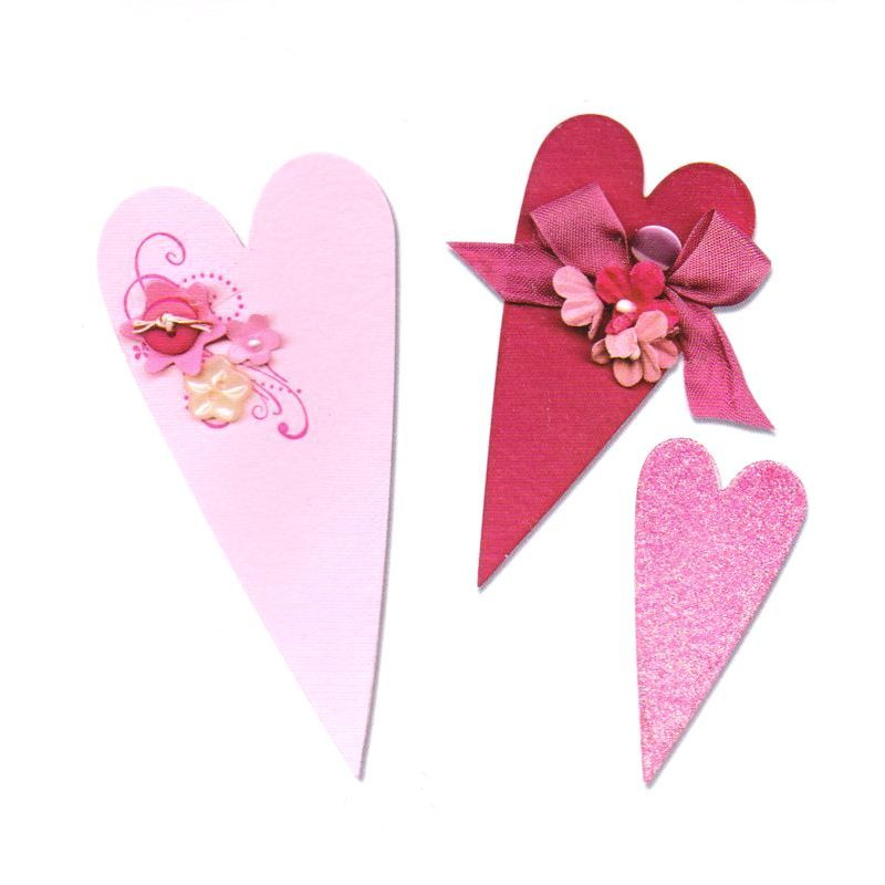 Tři srdce Primitive - vyřezávací šablona Bigz