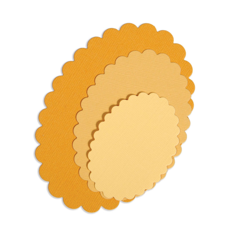 Oválky vroubkované - vyřezávací kovové šablony Framelits (4ks)