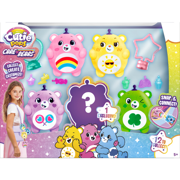 Cutie Pops - Přívěsek na batoh Starostliví medvídci sada s překvapením (5 ks) - více druhů