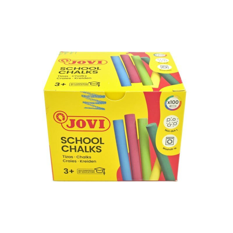 Křídy školní JOVI - 100 kusů barevné, bezprašné