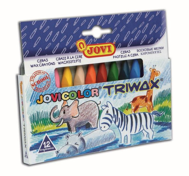Pastelky voskové JOVICOLOR trojboké - 12 ks