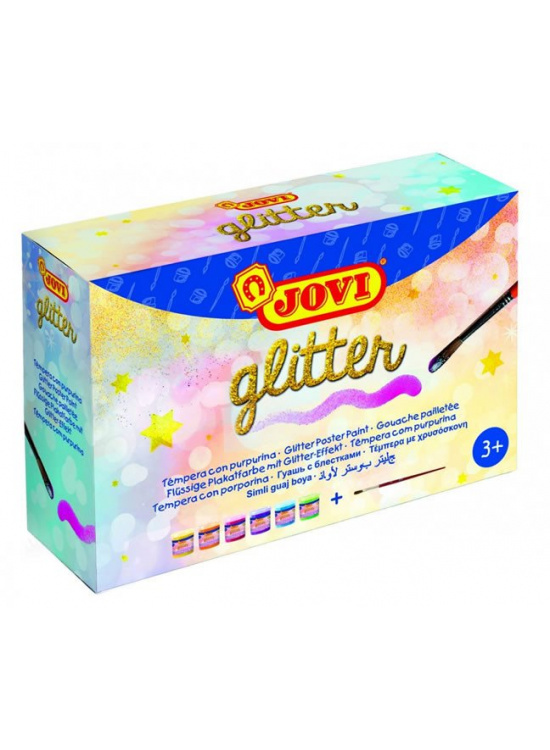 JOVI sada temperové barvy glittrové 6x55ml v kelímku + štětec DAVER, spol. s r.o.