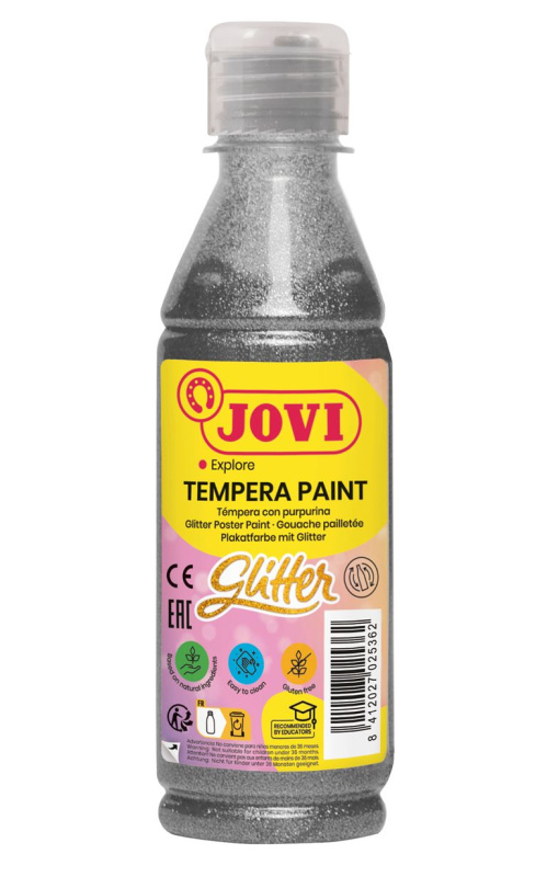 Temperová barva JOVI PREMIUM 250 ml, glitrová - Stříbrná