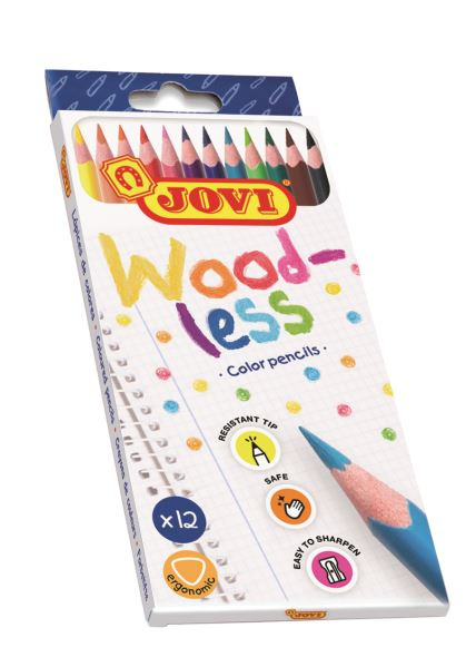 Nedřevěné pastelky JOVI trojhranné - 12 ks