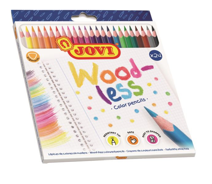 Nedřevěné pastelky JOVI trojhranné - 24 ks